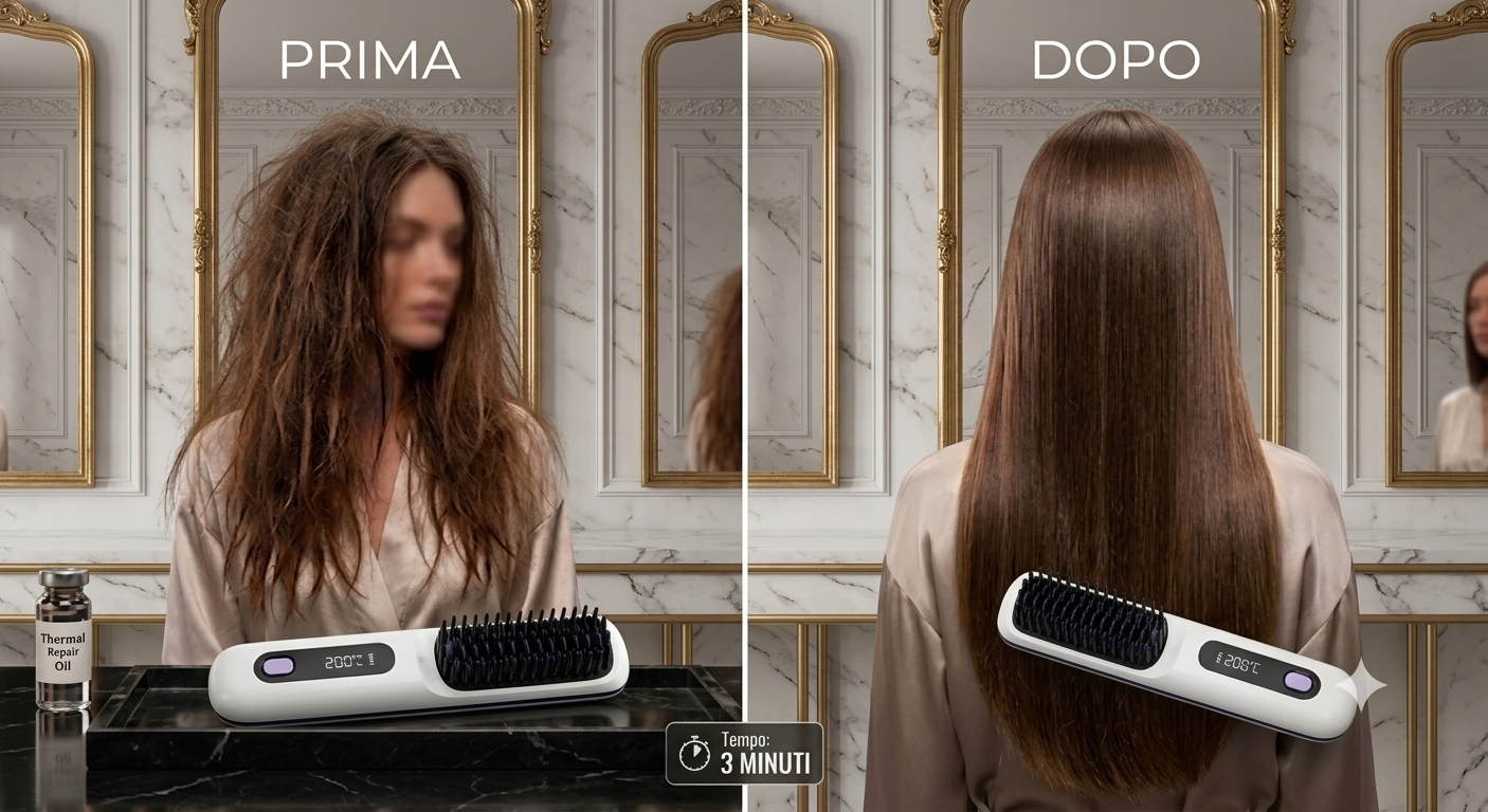 LUMINITY™ — Spazzola Lisciante Senza Fili | Capelli Lisci in 5 Minuti